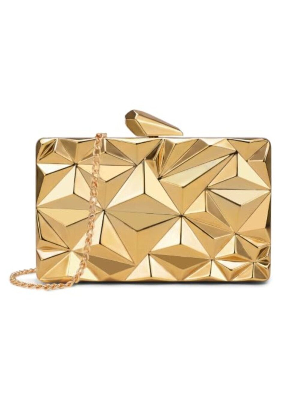 Milisente Metallic Evening Clutch with Shoulder Chain for Women